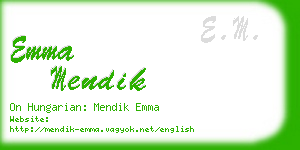 emma mendik business card